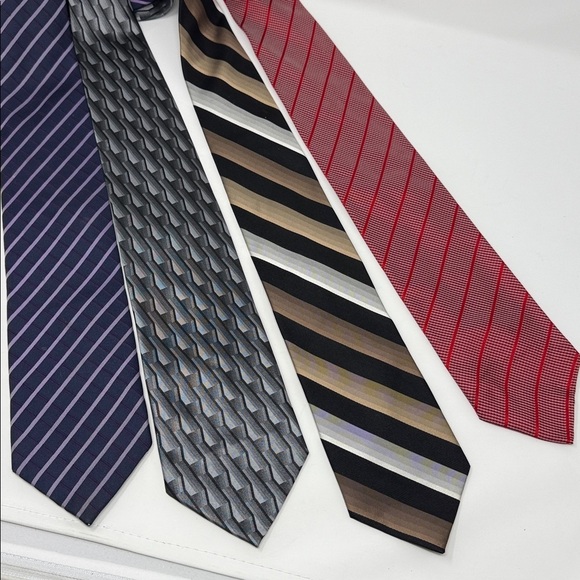 various Other - Vintage Stylish Men's Neck Ties Set of 4 Various Patterns